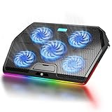 TECKNET RGB Laptop Kühlpads 12-19 Zoll, Laptop Kühler Cooling Pad Notebook Cooler Ständer...