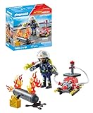 PLAYMOBIL 71826 Feuerwehr-Wasserpumpe und brennender Tank