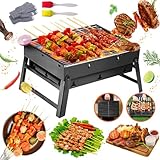 Klappgrill,Holzkohlegrill Klein,BBQ Barbecue Grill,Tragbarer Mini Grill,Outdoor Picknick...