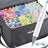 Ohuhu Graffiti Stifte, Pinsel Marker Stift mit 216 Farben doppelseitige Farbspitze - grober Brush...