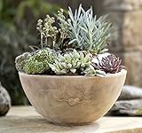Pflanzschale Herz aus Terracotta mit Antik Finish, Ø 32 cm, Blumenschale, Pflanzgefäß