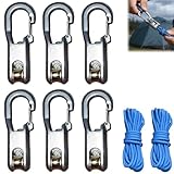 Rope with Roller Tensioner for Easy and Secure Tying, 6-Pack Rope with Roller Tensioner, Cord and...