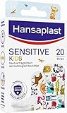 Hansaplast Kinderpflaster Sensitive (20 Strips), Wundpflaster mit niedlichen Tiermotiven zum...