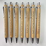 7PCS Ultimate Set of Engraved Pens for Sarcastic Souls, Click Retractable Kugelschreiber,...