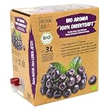 Bio Aronia Direktsaft, 3 Liter - aus deutschem Anbau - Aroniasaft aus 100% Aroniabeeren, 30 Tage...