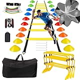 BJNCDIO Fussball Trainingszubehör, Fussball Trainingsset Koordinationsleiter Trainingsleiter, 20...