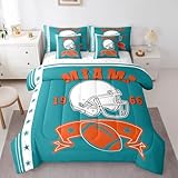 Miami Bettwäsche-Set für Doppelbett, Motiv: American Football Team, Delfin-Bettwäsche-Set für...