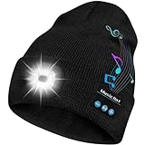 Bosttor Bluetooth Mütze mit Licht Männer, Unisex Mütze mit Musik, mit Kopfhörer & Lautsprechern,...