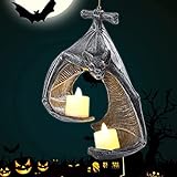 MOCIUN Fledermaus Figur Wand Teelichthalter, Fledermaus Wand Teelichthalter, Halloween Doppelter...