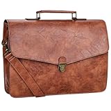 ESTARER Aktentasche Herren Leder, Laptoptasche 15.6 Zoll Groß Business Arbeitstasche für Arbeit,...