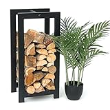 DanDiBo Kaminholzregal Innen Metall Schwarz Stehend Kaminholzständer 96467 Kaminholzhalter...