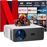Smart Beamer 4K,Full HD 1080P Beamer mit WiFi5 Projektor,Auto Keystone Heimkino mit Apps,20000 Lumen...