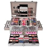 JasCherry Schminkkoffer Multifunktions Schmink Kosmetik Make-up Set mit Lipgloss, Lidschatten, Blush...