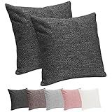 Selfitex 2er Set 40x40 cm, Sofakissen mit Füllung und Bezug, Dekokissen, Kopfkissen mit weicher...