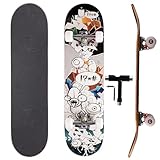Professionelles Doppel-Kick-Skateboard, 78,7 cm Ahorn-Deck, ABEC-9-Kugellager, 95 A PU-Räder,...