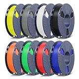 SUNLU 3D Drucker Filament Bündel 2KG, Multicolor PLA+ Filament 1.75mm ±0.02mm, 250g per Spool, 8...