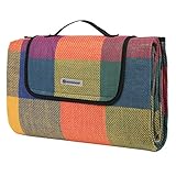 SONGMICS Picknickdecke, 195 x 150 cm, groß, Campingdecke, für Park, Garten, Strand, wasserdicht,...