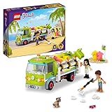 LEGO 41712 Friends Recycling-Auto, Spielzeug-Müllwagen mit Emma und River Mini-Puppen,...