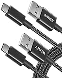 Anker USB-C/USB- A 2.0 Kabel [2 Stück] 1,8 m Nylon Type C Ladekabel für Samsung Galaxy S10 S9 S8...