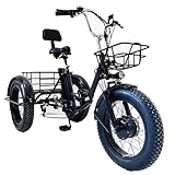 20'' Fat Tire Faltbares Elektro-Dreirad für Erwachsene, LCD-Digitalanzeige (Geschwindigkeit,...