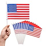 PHENO FLAGS USA Handflagge - USA Fahne 12,7 x 20,32 cm - Fähnchen mit 30cm Flaggenstab - 10...