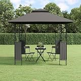 Qnhdfrt Pavillon Garten 300x300x270 cm Anthrazit Stahlrahmen mit Doppeldach Wasserdicht und Stabil...