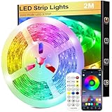 LED Strip 2m USB, RGB LED Streifen, Farbwechsel LED Lichterkette mit Fernbedienung, App-steuerung,...