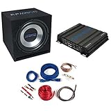 Crunch CBP500 - Basspaket mit einem 30cm Subwoofer + 2-Kanal Verstärker fürs Auto - 300mm Bassbox...