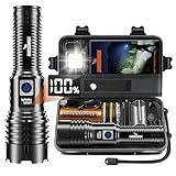 Shadowhawk Taschenlampe LED Aufladbar Extrem Hell, 1000000 Lumen Taschenlampen Batteriebetrieben...