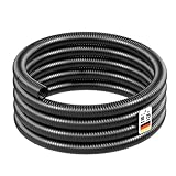 Wiltec Flexibler Förderschlauch 10m Spiralschlauch 25mm (1') schwarz mit Verstärkungsspirale...