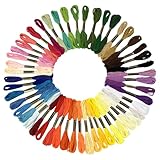 50 Farben Stickgarn Set, Vielfarbige Embroidery Floss für Stickerei, Knoten, Flechten, Handarbeiten...