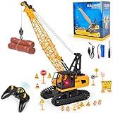 Charmofun Kran Spielzeug, Ferngesteuerter Spielzeugkran mit 12 Kanälen, 2,4G RC Kran mit Lichtern...