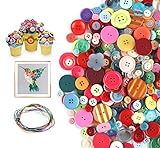 ilauke 1200 Stück Bunte Knöpfe Kunststoff Bastelknöpfe Kinderknöpfe Gemischte Größen & Farben...