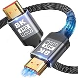 10K 8K HDMI Kabel 2.1, 6.3FT Ultra High Speed HDMI Kabel Geflochtene Schnur, HDMI Kabel 48Gbps...