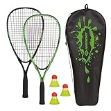 Schildkröt Speed-Badminton Set, 2 handliche Aluminium-Rackets, Länge 54,5cm, 3 windstabile Bälle,...