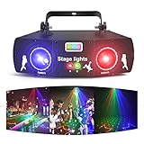 Discolicht Partylicht, 3D RGB Animation DMX Effektstrahler LED Licht DJ Projektor Musikgesteuert DJ...