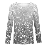 Langarm Mädchen Pailletten Bedruckter Pullover Kinder Rundhals Shirt Einfarbig Langärmeliges...