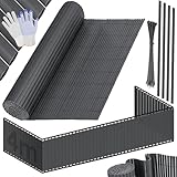 KESSER® PVC Sichtschutzmatte Sichtschutzzaun 90x400cm Balkonverkleidung Windschutz verstärkte...