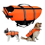 Schwimmweste Hund, FainFun Schwimmweste Hund Orange, Schwimmweste für Klein und Groß Hunde Ripstop...