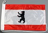 Buddel-Bini Bootsflagge Berlin 20 x 30 cm in Profiqualität Flagge Motorradflagge