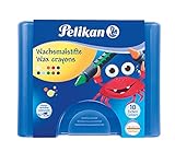 Pelikan 723155 - Wachsmalstifte 655 / 10 in einer Schiebehülse, wasservermalbar (1 x Box, blaue...