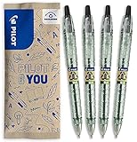 PILOT - Pack of 4 B2P ECOBALL 1mm - Gel ink roller ball pen - Medium - Begreen - Black