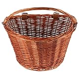 PAMINGONO Fahrradkorb Rattan Weidenkorb mit Henkel Robuster Kinderkorb für Lenkermontage Großer...