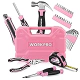 WORKPRO Werkzeugset 35tlg. Rosa Werkzeugsatz, Werkzeugkoffer bestückt, tägliche Werkzeuge, mit...