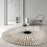 Freyamy 160cm Rund Teppich Hochflor Geometrisch Streifen Teppiche Plüsch Flauschig Weich Teppich...