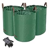 Norjews 3X 272L Gartensack Laubsack Gartenabfallsack, stabil - Gartensäcke für Gartenabfälle,...