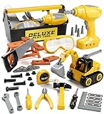 Lehoo Castle Werkzeugkoffer Kinder Werkzeug mit Elektrische Bohrmaschine ＆ Mini-Werkbank ＆...