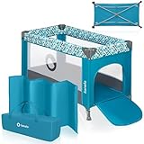 LIONELO Stefi Baby Kinderbett, Reisebett ab Geburt bis 15 kg, Seiteneingang, Sicherungssystem...