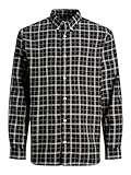 Jack & Jones Herren JORCOZY Flannel Check Shirt LS CH Langarmhemd, Black, XL