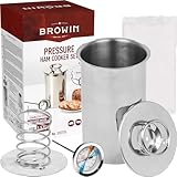 BROWIN Rostfreier Schinkenkocher Edelstahl | Schinkernpresse Set mit Thermometer und Beutel |...